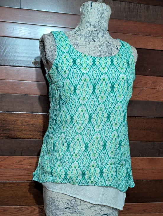 AB Studio Green Patterned Sleeveless Camisole - Picture 2 of 10